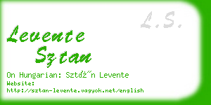 levente sztan business card